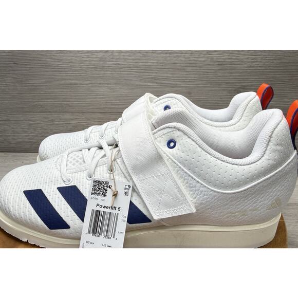 Adidas Powerlift 5 Weightlifting Shoes Mens US 9 White Blue Orange JP9878 main image 5